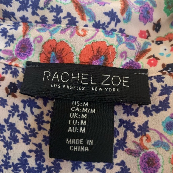 EUC Rachel Zoe Floral Button Down Blouse - Picture 4 of 14